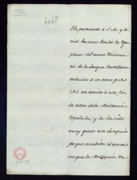 Carta del conde de Floridablanca a Manuel de Lardizábal y Uribe en la que le comunica que ha pres...