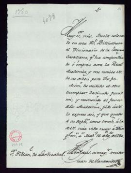 Minuta de la carta de Juan de Santander a Manuel de Lardizábal y Uribe en la que le agradece la r...