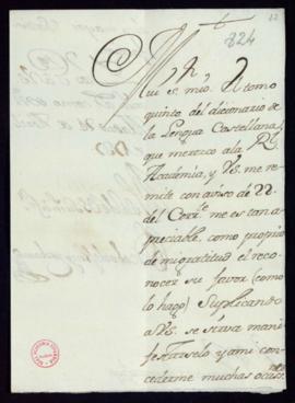 Carta de Jacobo de Flon y Zurbarán a Vincencio Squarzafigo de agradecimiento por el envío del tom...