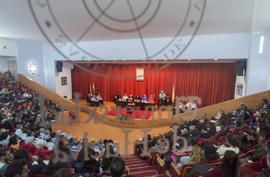 Vista general del salón d actos de la Facultad de Derecho de la Universidad de Huelva durante el ...