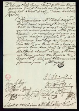 Libramiento de 2986 reales de vellón a favor de Manuel de Villegas y Piñateli