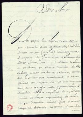 Carta de Vicente Bacallar y Sanna, marqués de San Felipe, a Vincencio Squarzafigo en la que se co...