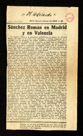 Sánchez Román en Madrid y en Valencia