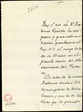Minuta de la carta [del secretario, Manuel de Lardizábal y Uribe] al maqués de Valdelirios con la...