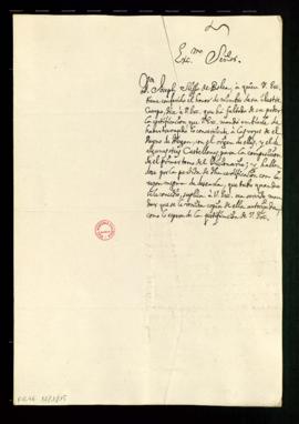 Carta de José Siesso de Bolea al marqués de Villena en la que pide que se le expida una certifica...