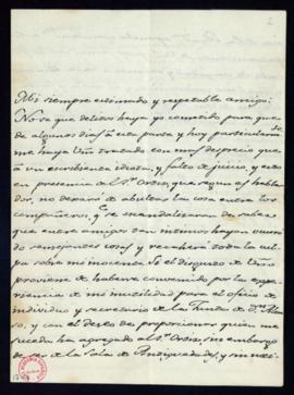 Carta de Manuel Abella a Fran[cis]co [Martínez] Marina en la que le recrimina haberle avergonzado...