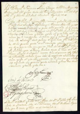 Orden del marqués de Villena de libramiento a favor de Jacinto de Mendoza de 527 reales y 2 marav...