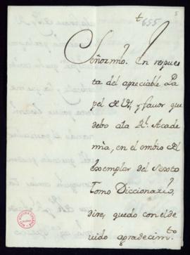 Carta del marqués de Scotti a Lope Hurtado de Mendoza de agradecimiento por el envío del sexto to...