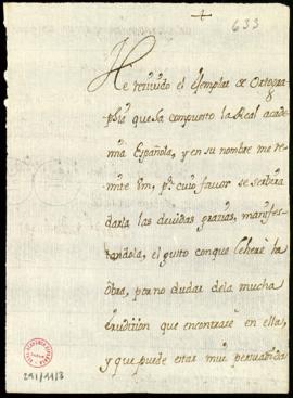 Carta del cardenal de Molina a Lope Hurtado de Mendoza en la que agradece el envío de un ejemplar...