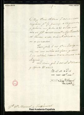 Carta de Joaquín Joven, vicerrector de la Universidad de Huesca, a Manuel de Lardizábal [y Uribe]...