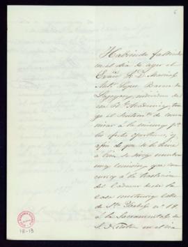 Carta de Pascual Cuartero, testamentario de Marcial Antonio López, al secretario [Manuel Bretón d...