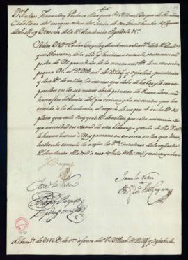 Orden del marqués de Villena del libramiento a favor de Manuel de Villegas y Oyarvide de 512 real...