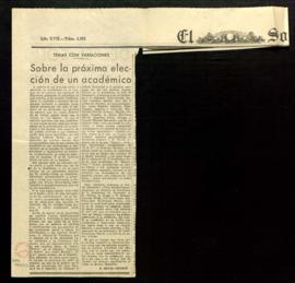 Recorte de prensa del diario El Sol con la columna firmada por Cipriano Rivas Cherif, Sobre la pr...