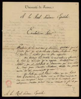 Carta de Alphons Chalumeau de Verneuil [al director, José Miguel de Carvajal] en la que expresa s...