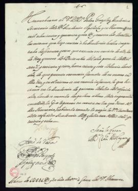 Orden del marqués de Villena del abono a favor de Pedro González de 6846 reales de vellón por la ...