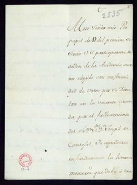Carta del duque de Huéscar [Fernando de Silva Álvarez de Toledo] a Francisco Antonio de Angulo en...