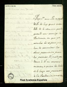 Carta del marqués de Santa Cruz a Manuel de Lardizábal [y Uribe] de comunicación de su decisión d...