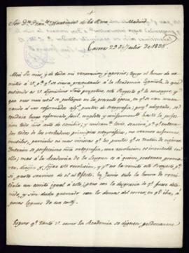 Carta de Felipe León Guerra a Francisco Martínez de la Rosa con la que remite un proyecto para pe...