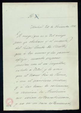 Minuta de la invitación en verso del conde de Cheste al almuerzo del director [de 1896], escrita ...
