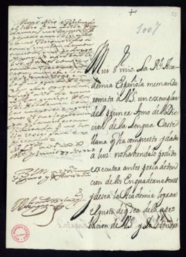 Carta de Vincencio Squarzafigo a Francisco Velázquez Zapata con la que le remite el primer tomo d...