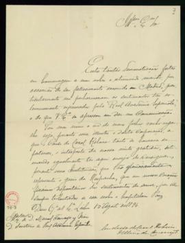 Carta de Maria da Conceição, condesa do Casal Ribeiro al secretario, Manuel Tamayo y Baus, de tra...
