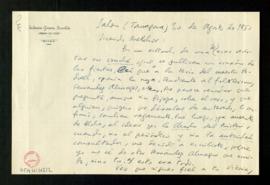 Carta de Federico García Sanchiz a Melchor Fernández Almagro en la que le dice que leyó en una re...