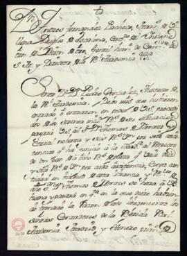 Orden del marqués de Villena del libramiento a favor de Tomás de Montes y Corral de 96 reales de ...
