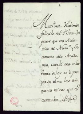 Carta de Manuel de Lardizábal a Gaspar de Montoya sobre las misas que han de decirse por el alma ...