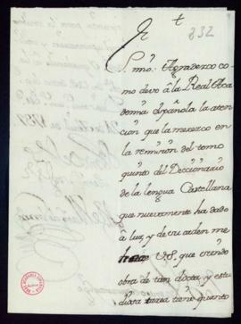 Carta del marqués de Torrenueva a Vincencio Squarzafigo de agradecimiento por el envío del tomo q...