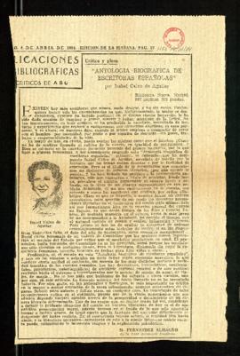 Antología biográfica de escritoras españolas, por Isabel Calvo de Aguilar