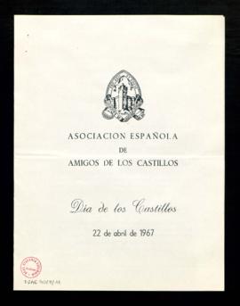 Programa del Día de los Castillos que se celebrará el 22 de abril de 1967