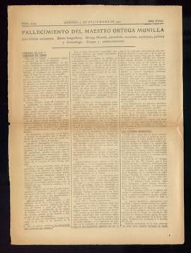 Páginas 15-18 del diario ABC de 31 de diciembre de 1922, con la noticia del fallecimiento de José...