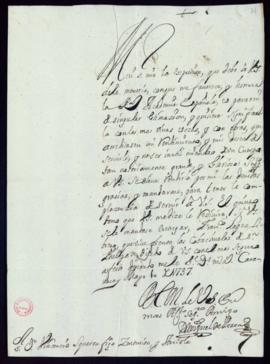 Carta de Miguel de Perea a Vincencio Squarzafigo de agradecimiento por el envío del quinto tomo d...