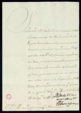 Carta del duque de Jovenazo a Vincencio Squarzafigo de agradecimiento por el envío del tercer tom...