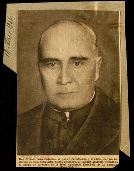 Recorte del diario ABC con un retrato de Miguel Asín Palacios