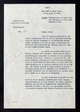Copia del oficio de José Manuel de Abaroa, embajador de España, al ministro de Asuntos Exteriores...