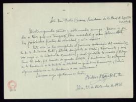 Carta de Isidoro Macabich a Julio Casares en la que le felicita las próximas festividades navideñ...