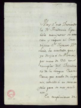 Minuta de la carta [de Manuel de Lardizábal y Uribe] a Juan Miguel de Aristía con la que le remit...