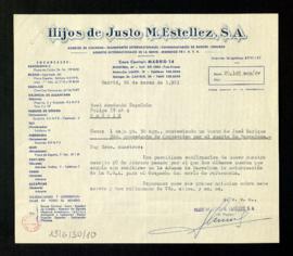 Carta de Hijos de Justo M. Estellez en la que avisan de que siguen sin recibir la autorización de...