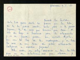 Carta de Pilar [Azpitarte] a Melchor Fernández Almagro en la que le da novedades sobre sus estudi...