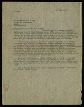 Copia de la carta de C. F. Adolf van Dam a F. de Tollenaere sobre el Diccionario Histórico de la ...
