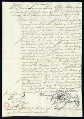 Orden del marqués de Villena de libramiento a favor de Francisco Antonio Zapata de 1245 reales y ...