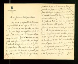Carta de Antonio Alcalá Venceslada a Francisco Rodríguez Marín en la que le dice que ha sabido qu...