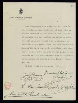 Propuesta de José Alemany, Francisco Rodríguez Marín, S[erafín] Álvarez Quintero,  José R[odrígue...