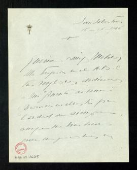 Carta de M.ª Teresa [Roca de Togores] a Melchor Fernández Almagro en la que le agradece los rengl...