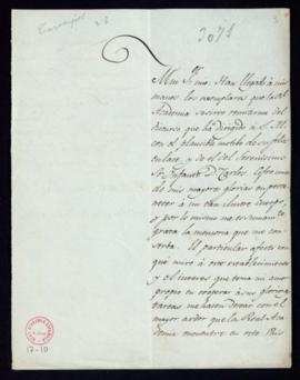 Carta del duque de San Carlos [a Francisco Antonio González] de acuse de recibo de unos ejemplare...