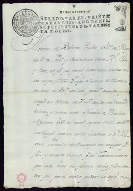 Certificación del escribano Tomás de Brieva Rubio de la institución testamentaria de Teresa Petro...