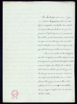 Carta de Alejandro Oliván a Antonio María Segovia en la que le ruega que transmita su gratitud a ...