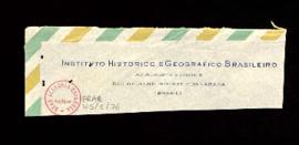Recorte con la dirección postal del Instituto Historico e Geografico Brasileiro