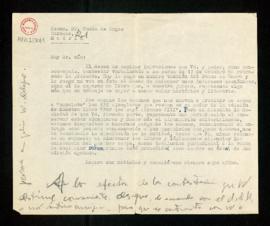 Copia de la carta de Melchor Fernández Almagro al conde de Orgaz en la que explica sus razones pa...